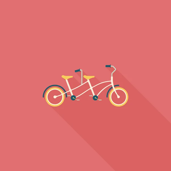 Transporte bicicleta icono plano con sombra larga, eps10 — Vector de stock