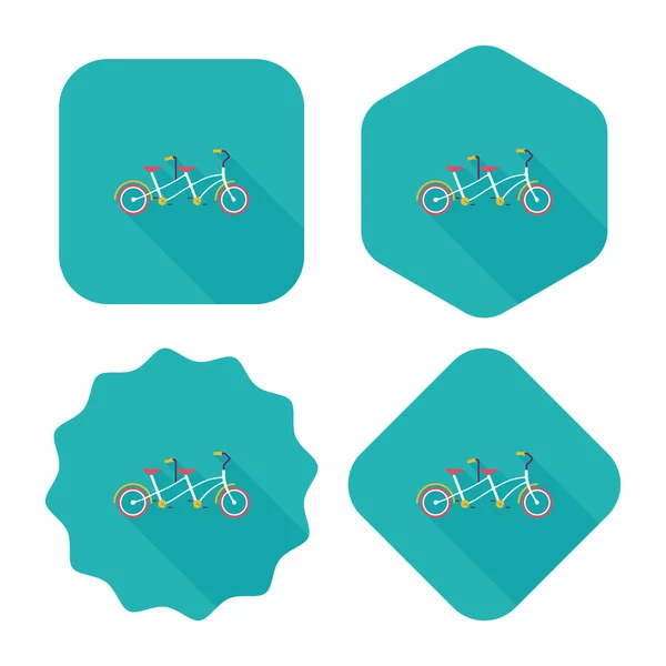 Transporte bicicleta icono plano con sombra larga, eps10 — Vector de stock