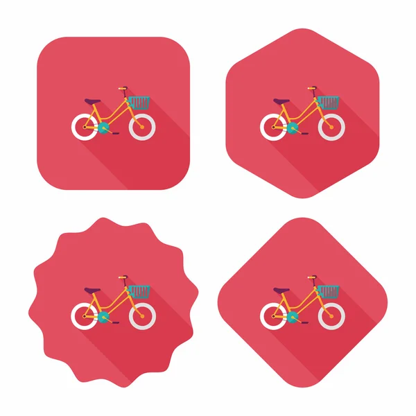 Transporte bicicleta icono plano con sombra larga, eps10 — Vector de stock