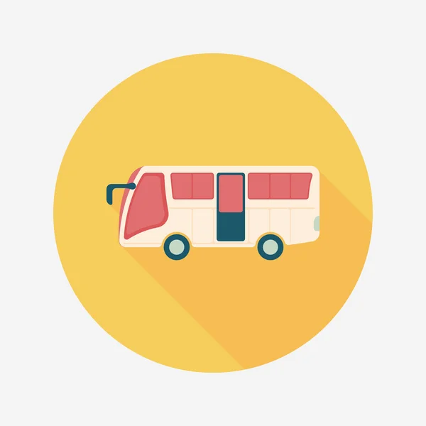 Trasporti bus icona piatta con lunga ombra, eps10 — Vettoriale Stock