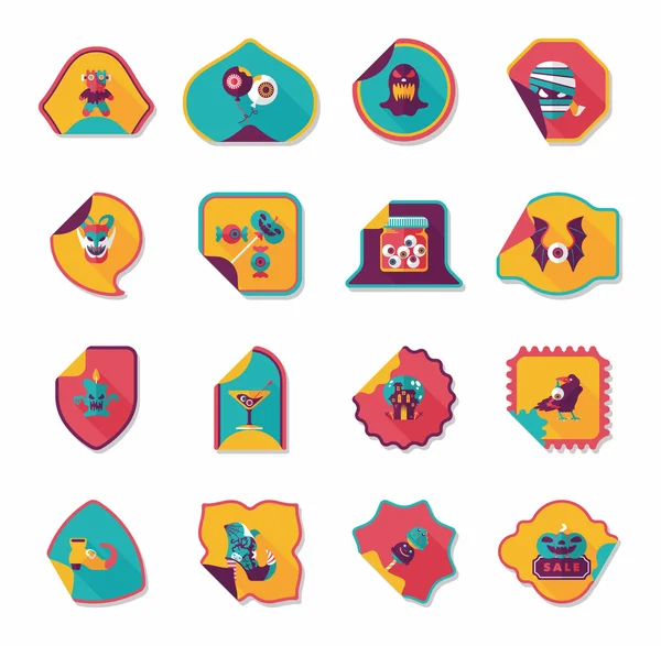 Cadılar Bayramı etiket afiş düz arka plan ayarlamak, eps10