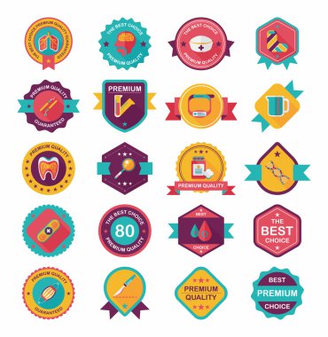 Hastane rozet afiş tasarım düz arka plan ayarlamak, eps10