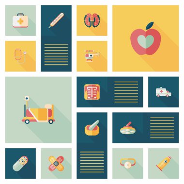 Hastane UI düz afiş arka plan ayarlamak, eps10