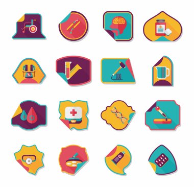 Hastane etiket düz afiş arka plan ayarlamak, eps10