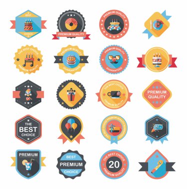 Doğum günü kartı afiş tasarım düz arka plan hazır, eps10