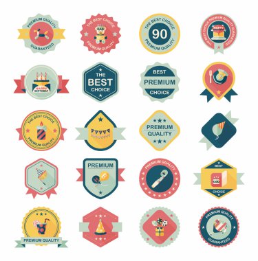 Doğum günü kartı afiş tasarım düz arka plan hazır, eps10