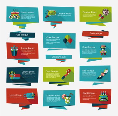 Doğum günü düz afiş arka plan ayarlamak, eps10