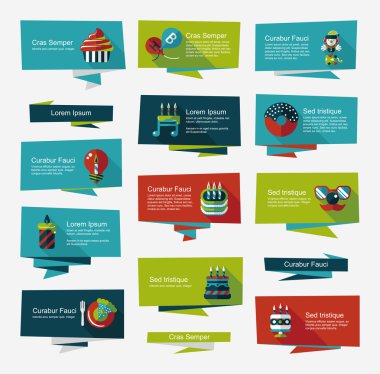 Doğum günü düz afiş arka plan ayarlamak, eps10