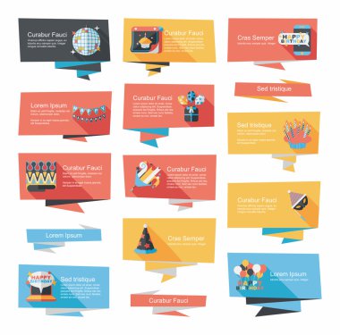 Doğum günü düz afiş arka plan ayarlamak, eps10