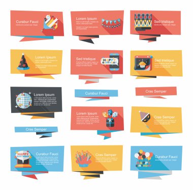 Doğum günü düz afiş arka plan ayarlamak, eps10