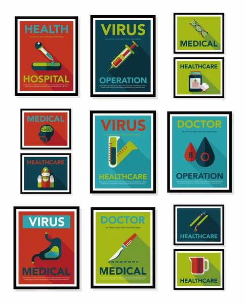 Diseño del cartel del hospital conjunto de fondo plano, eps10 — Archivo Imágenes Vectoriales