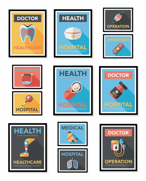 Diseño del cartel del hospital conjunto de fondo plano, eps10 — Archivo Imágenes Vectoriales