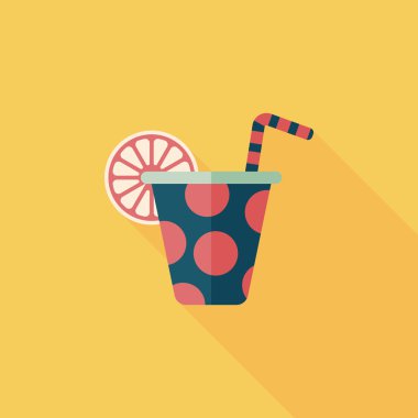 doğum günü partisi içki düz simgesiyle uzun gölge, eps10