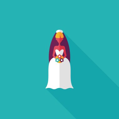 Gelinin düz ikonu, uzun gölgeli, eps10