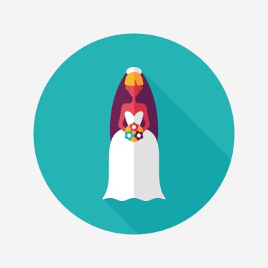 Gelinin düz ikonu, uzun gölgeli, eps10