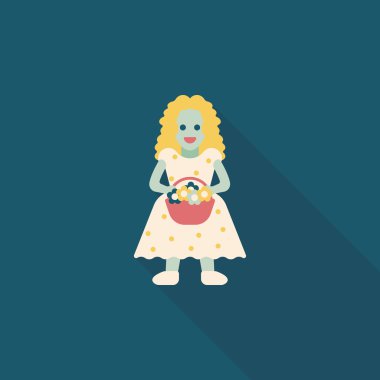 Gelinin düz ikonu, uzun gölgeli, eps10