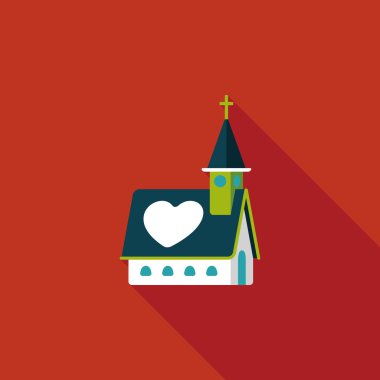 Uzun Gölge, eps10 düğün kilise düz simgesiyle