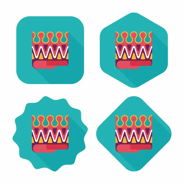 Verjaardag partij kroon platte pictogram met lange schaduw, eps10 — Stockvector