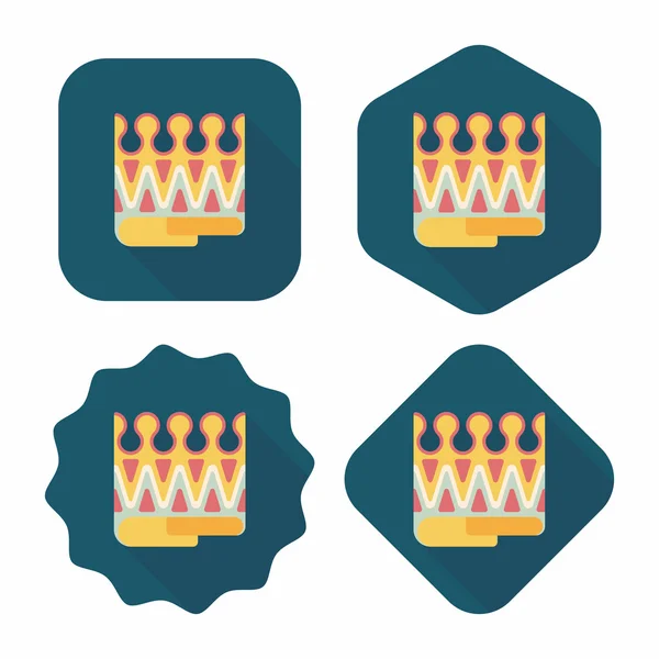 Födelsedag part kronan platt ikonen med långa skugga, eps10 — Stock vektor