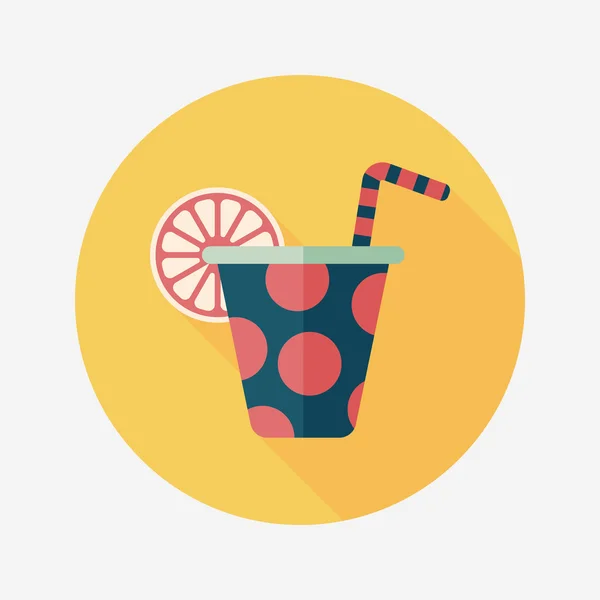 Anniversaire fête boisson plat icône avec longue ombre, eps10 — Image vectorielle
