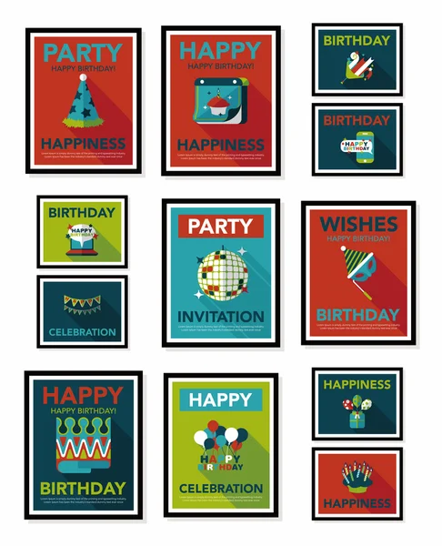 Doğum poster düz afiş tasarım düz arka plan ayarlamak, eps10