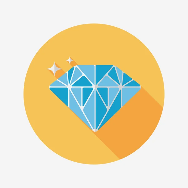 Proponer diamante icono plano con sombra larga, eps10 — Vector de stock