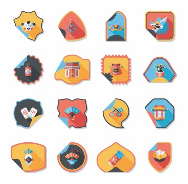 Çin yeni yılı etiket afiş tasarım düz arka plan, eps10