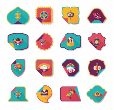 Çin yeni yılı etiket afiş tasarım düz arka plan, eps10