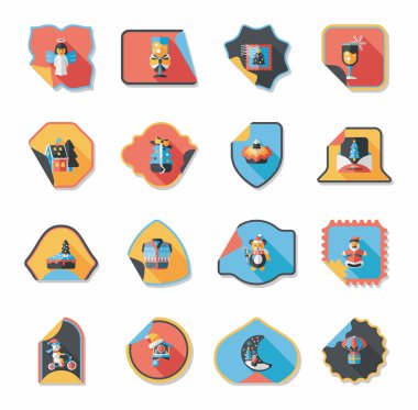 Noel etiket düz afiş arka plan ayarlamak, eps10