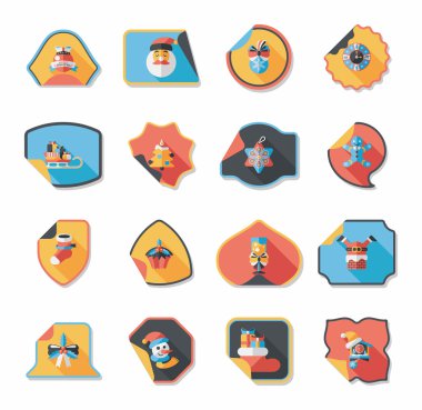 Noel etiket düz afiş arka plan ayarlamak, eps10