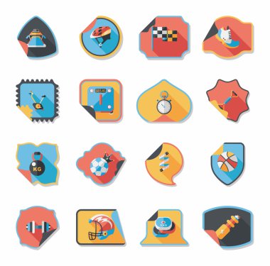 Spor etiket düz afiş arka plan ayarlamak, eps10