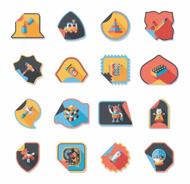 Oyuncak etiket düz afiş arka plan ayarlamak, eps10