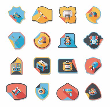 Oyuncak etiket düz afiş arka plan ayarlamak, eps10