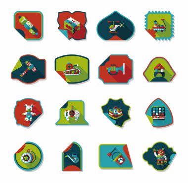 Oyuncak etiket düz afiş arka plan ayarlamak, eps10