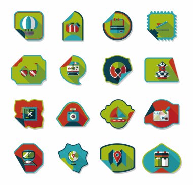 Etiket düz afiş arka plan ayarlamak, eps10 seyahat