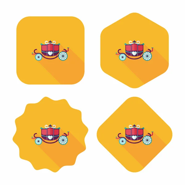 Carro de boda icono plano con sombra larga, eps10 — Vector de stock