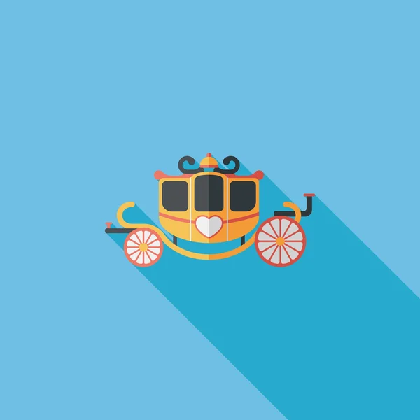 Carro de boda icono plano con sombra larga, eps10 — Vector de stock