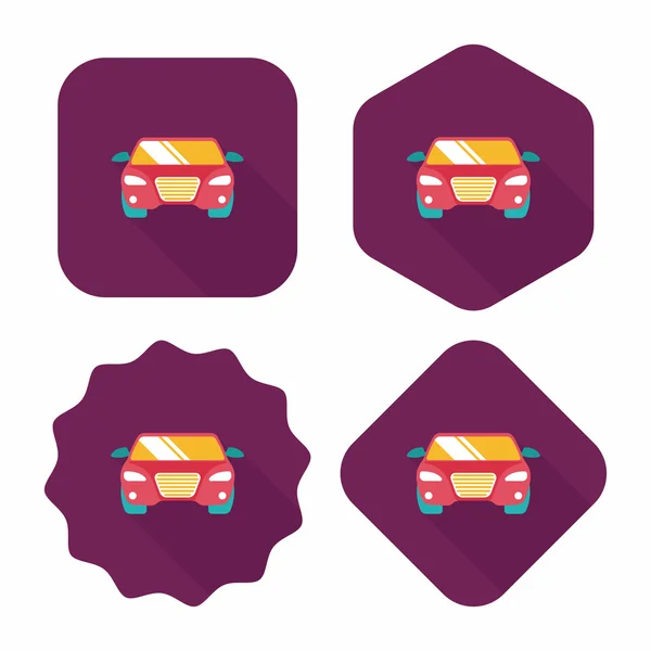 Transporte coche icono plano con sombra larga, eps10 — Vector de stock