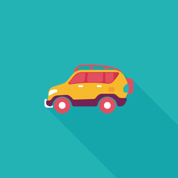 Transport pojazdów użytkowych sportowe płaski ikona z długi cień — Wektor stockowy