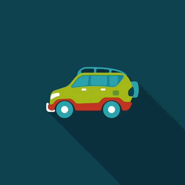 Транспорт Utility Vehicle flat icon with long shadow — стоковый вектор