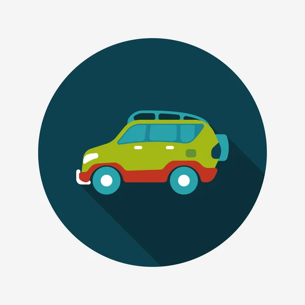 Транспорт Utility Vehicle flat icon with long shadow — стоковый вектор