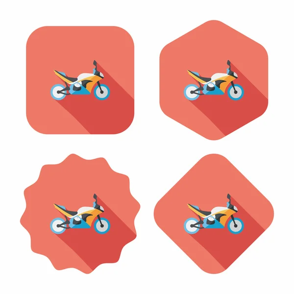 Vervoer motorfiets platte pictogram met lange schaduw, eps10 — Stockvector