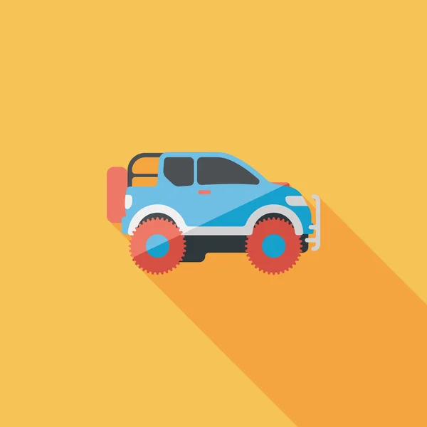 Transportation Sports Utility Vehicle flat icon with long shadow — Stock Vector