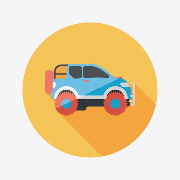 Транспорт Utility Vehicle flat icon with long shadow — стоковый вектор