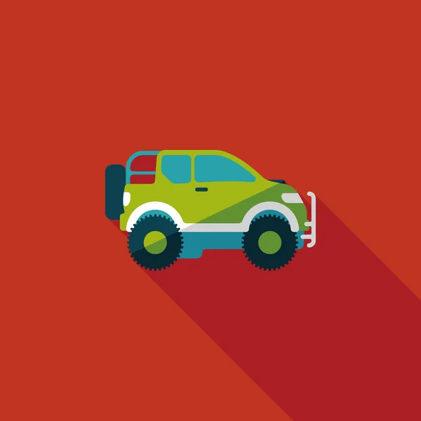 Транспорт Utility Vehicle flat icon with long shadow — стоковый вектор