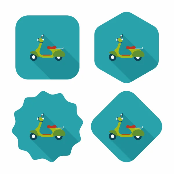 Transportation scooter flat icon with long shadow, eps10 — стоковый вектор