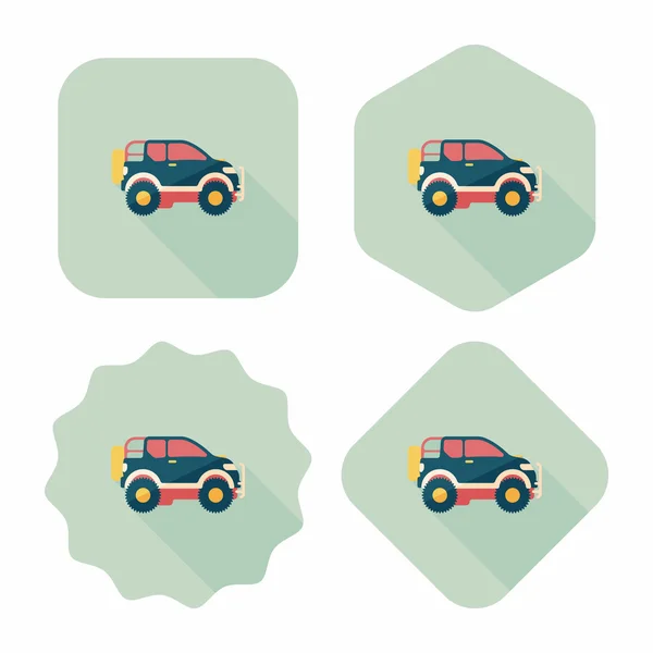 Transportation Sports Utility Vehicle flat icon with long shadow — Stock Vector