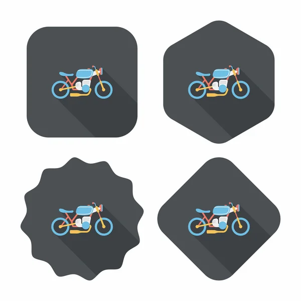 Transporte motocicleta icono plano con sombra larga, eps10 — Vector de stock