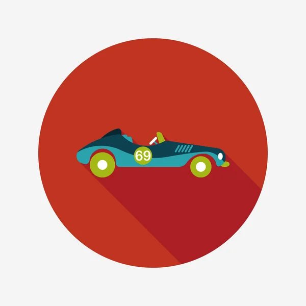 Transporte coche abierto icono plano con sombra larga, eps10 — Vector de stock