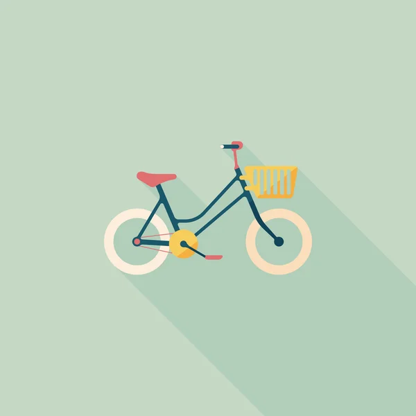 Transporte bicicleta icono plano con sombra larga, eps10 — Vector de stock